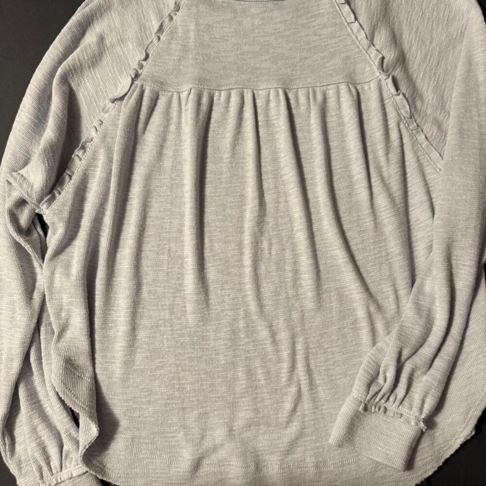 Anthropologie Pilcro Woman’s knitwear light grey long sleeves Pullover Sweatshir - Picture 6 of 8